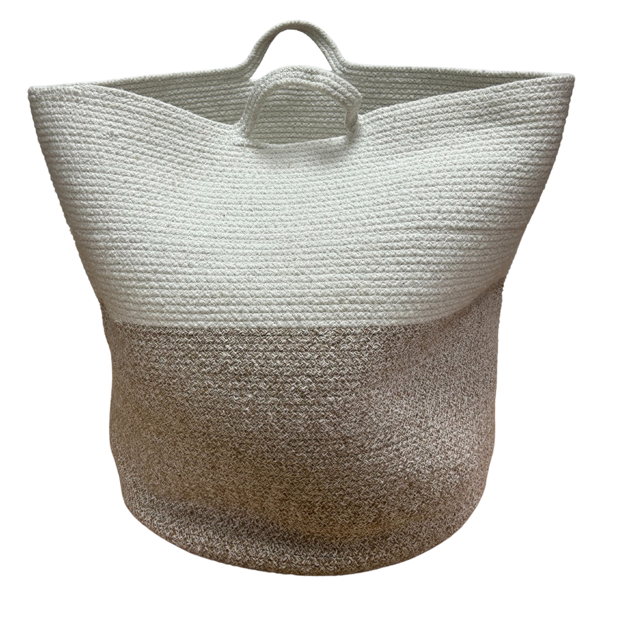 Second image of Cesto grande de cuerda de algodón 45x40cm - Beige