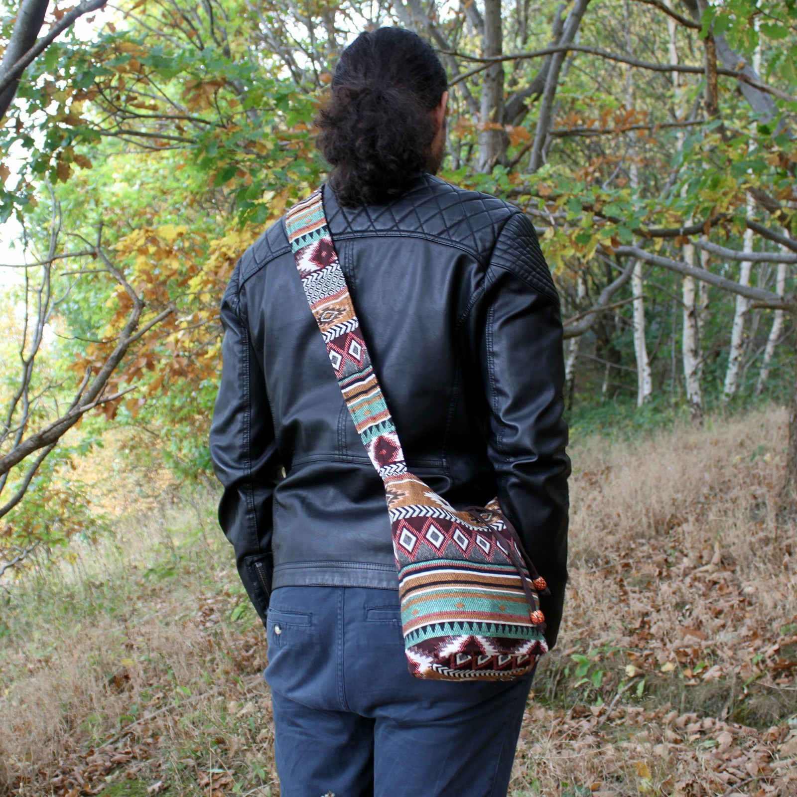 Second image of Tejido Jacquard - Mochila peq. Chocolate