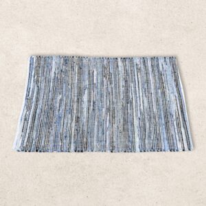 Alfombra grande de yute de algodón reciclado - 130x170cm - Azul