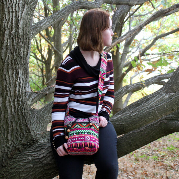 Second image of Tejido Jacquard - Mochila peq. Rosada