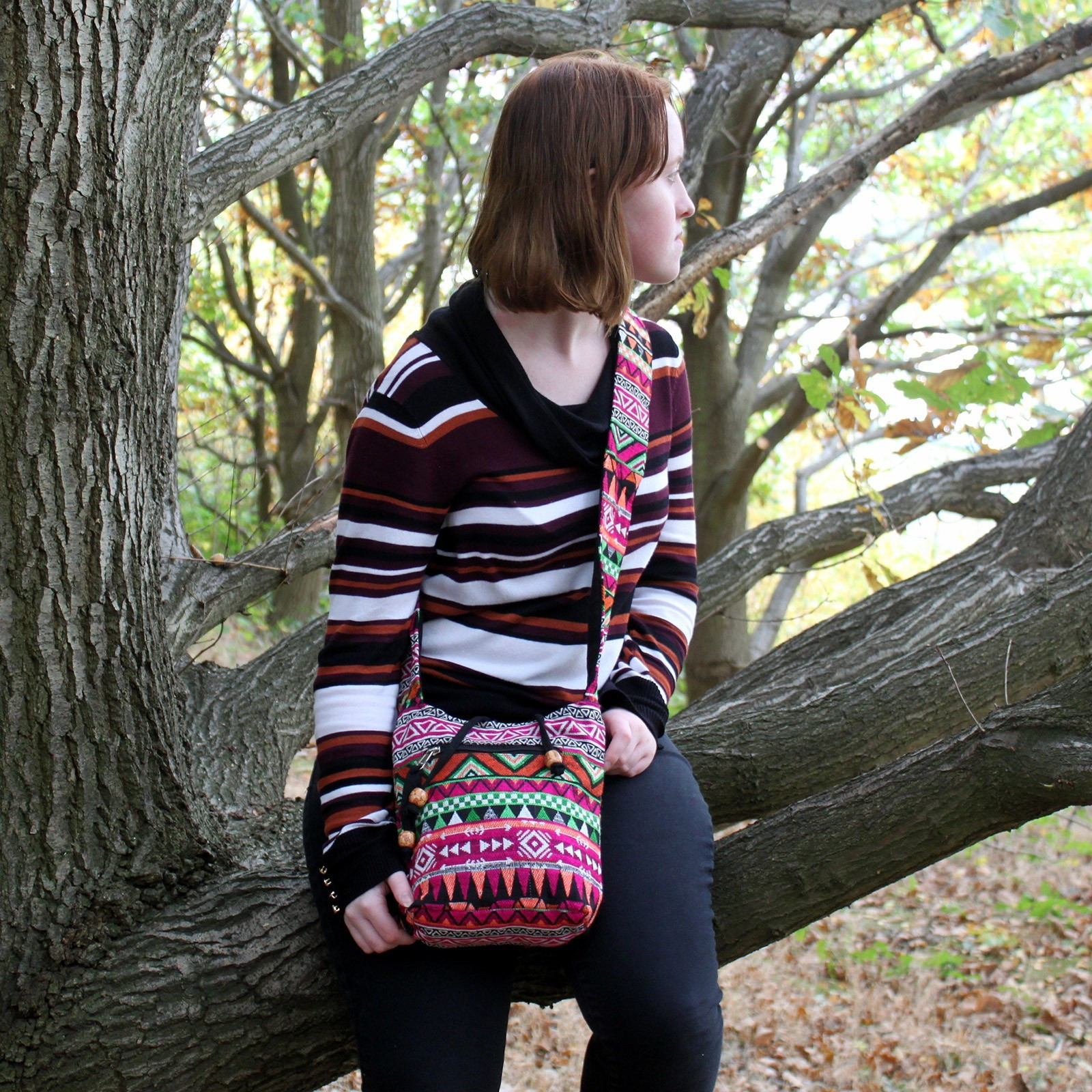 Second image of Tejido Jacquard - Mochila peq. Rosada