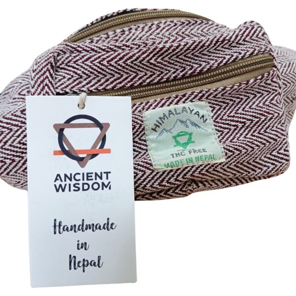 Second image of Bolso Tipo Cinturón de Estilo Cáñamo y Algodón (o Riñonera) - Vino