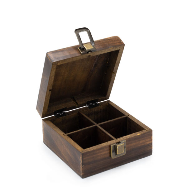 Second image of Caja de té tallada  (4 compartimentos)