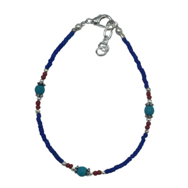 Second image of Pulsera Nepalesa Gema Extra Fina- Onix Azul