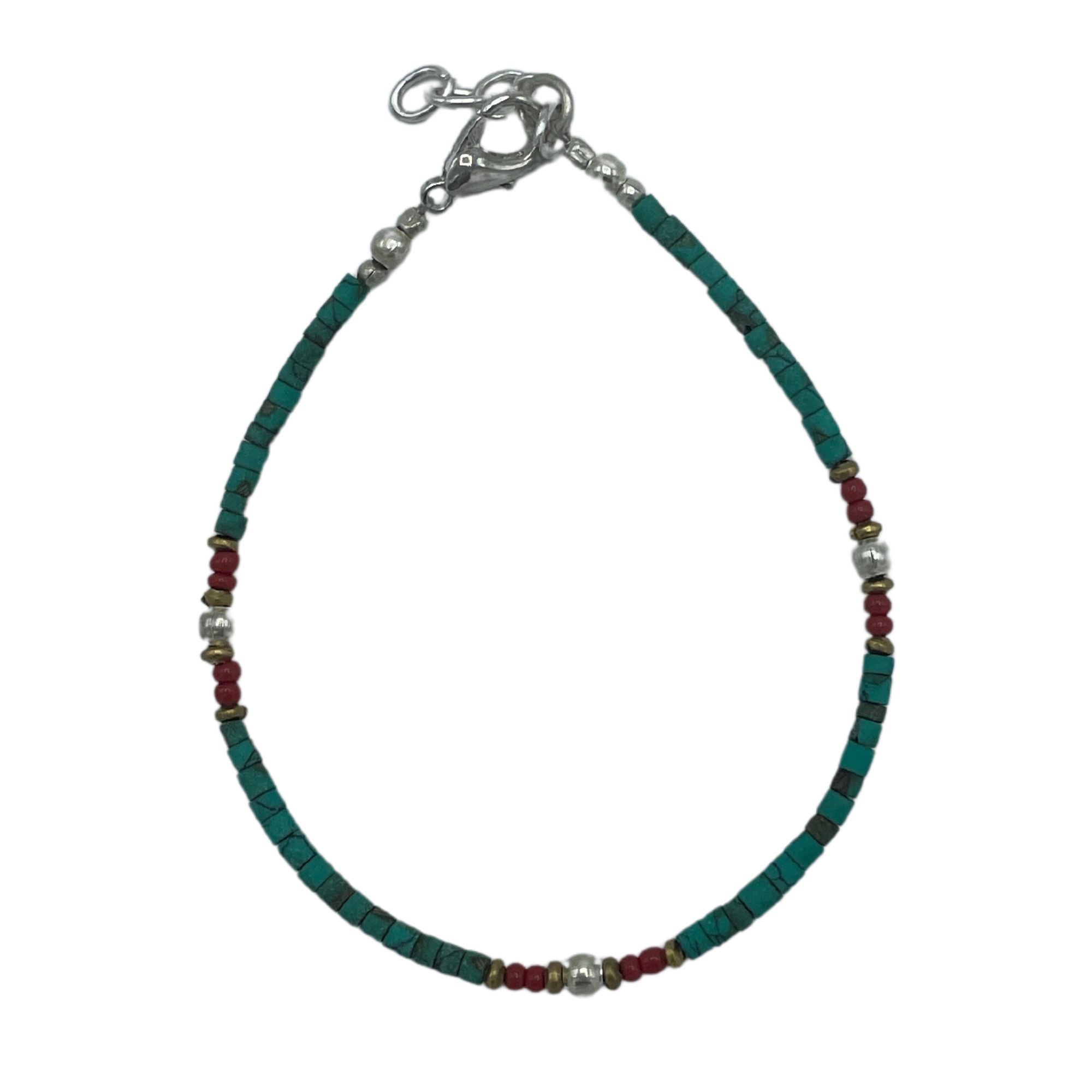 Second image of Pulsera nepalí de gemas extrafinas - Turquesa y piedra