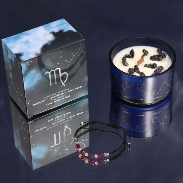 Second image of Vela de Cristal del Zodiaco con Pulsera de Piedras Preciosas - Virgo