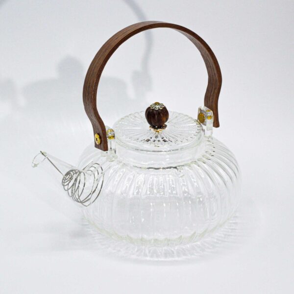 Second image of Tetera con infusor de vidrio - Perla acanalada transparente - 850ml