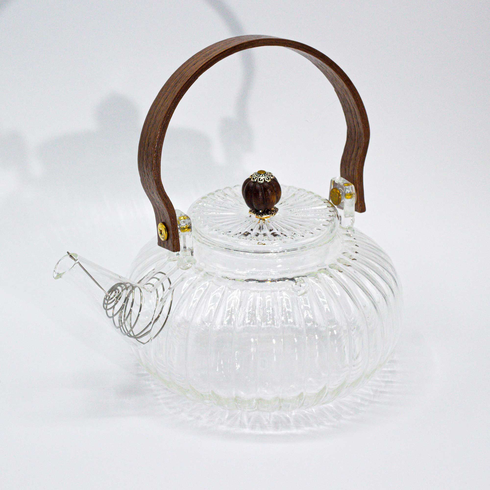 Second image of Tetera con infusor de vidrio - Perla acanalada transparente - 850ml