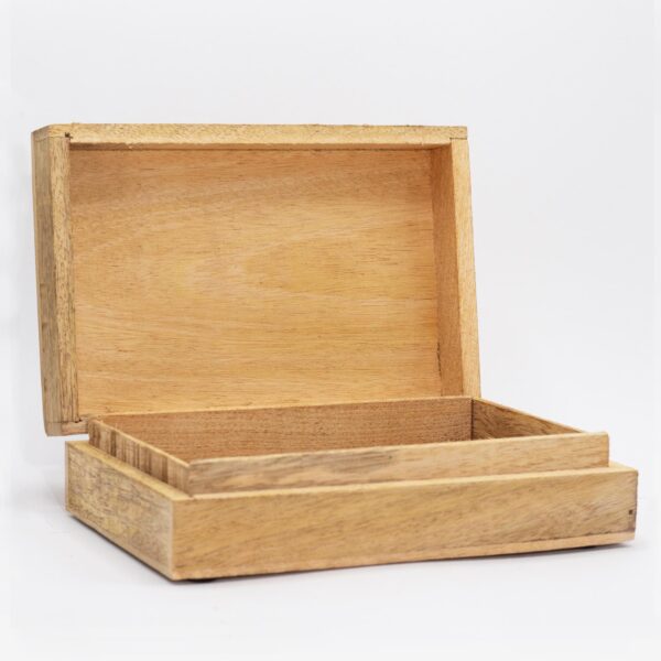 Second image of Caja rectangular grande 21.5x14x6.3cm - Cara de Buda Negra