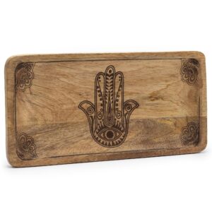 Bandeja larga 30x15x2,5cm - Hamsa Negro