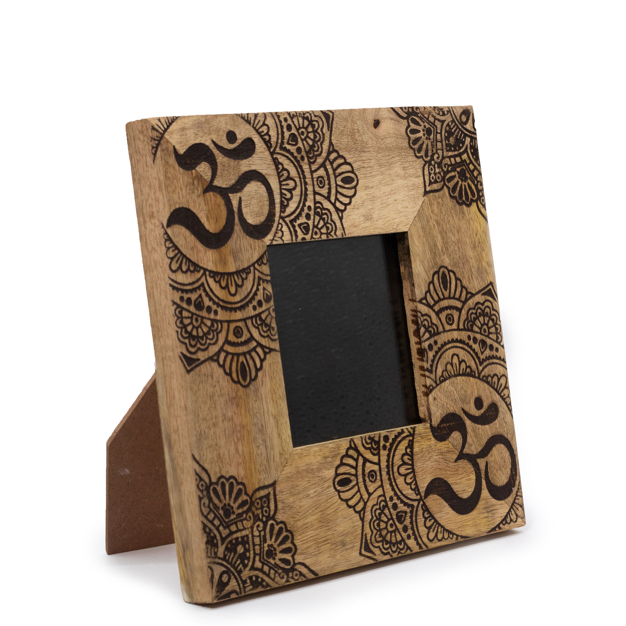 Pequeño Marco de Madera de Mango (para 10x15cm) 20x20x2cm - Mandala Negro