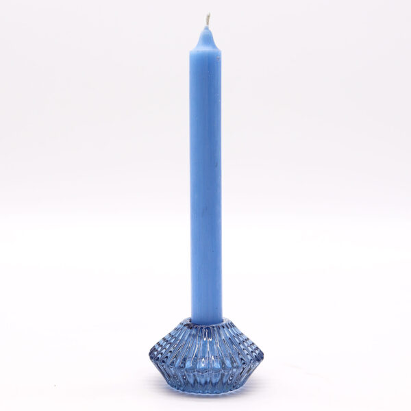 Second image of Portavelas reversible con diseño de flor para cena / vela de té - Azul