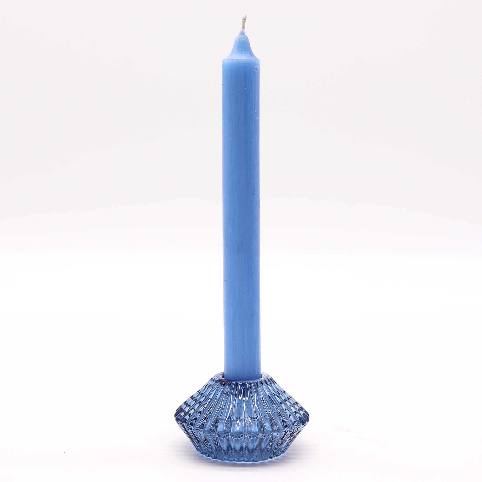 Second image of Portavelas reversible con diseño de flor para cena / vela de té - Azul
