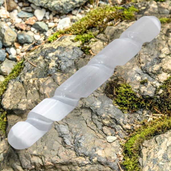 Varita Espiral deSselenita - 16 cm ( Ambos extremos redondos)
