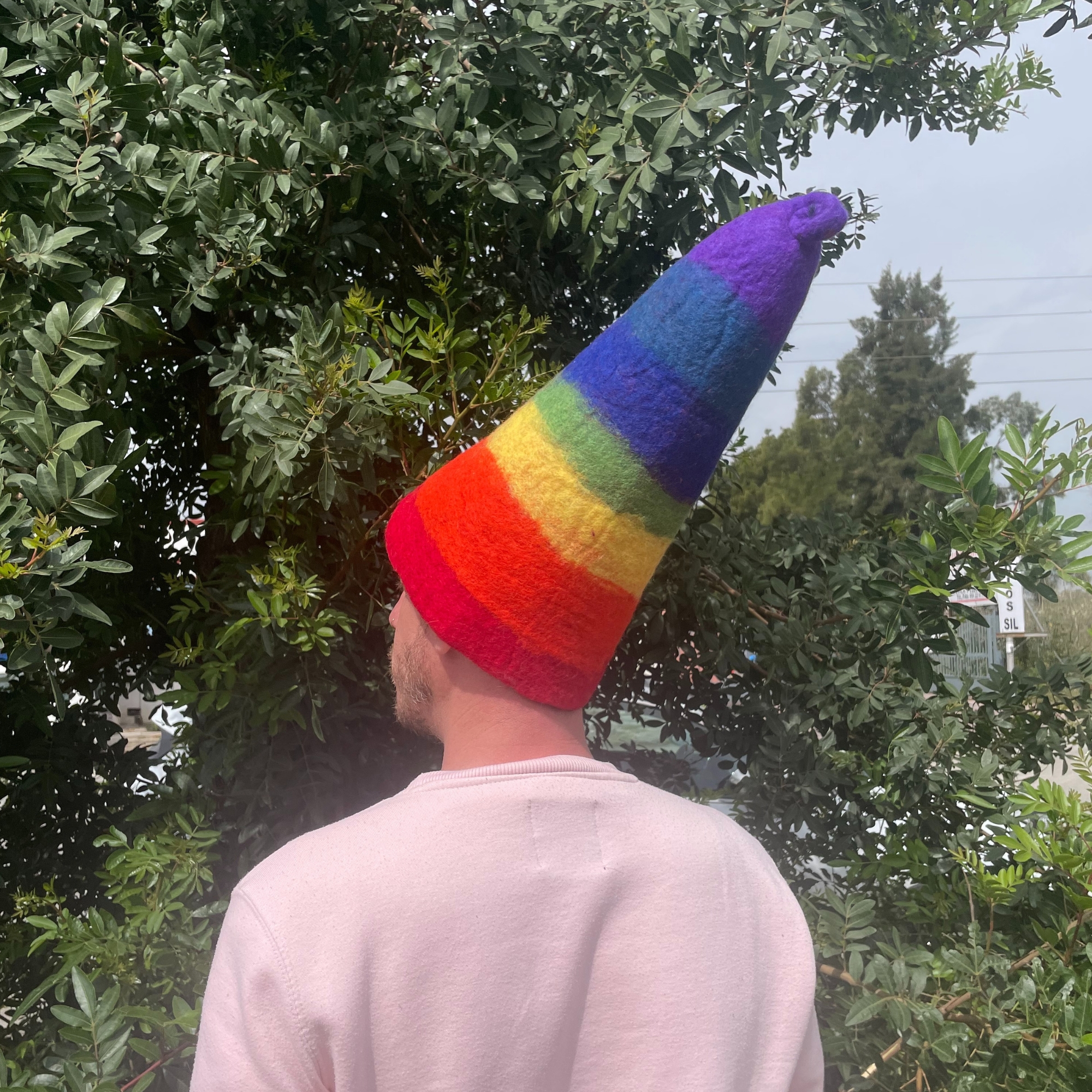 Second image of Sombrero de mago de sauna de fieltro - Arcoíris