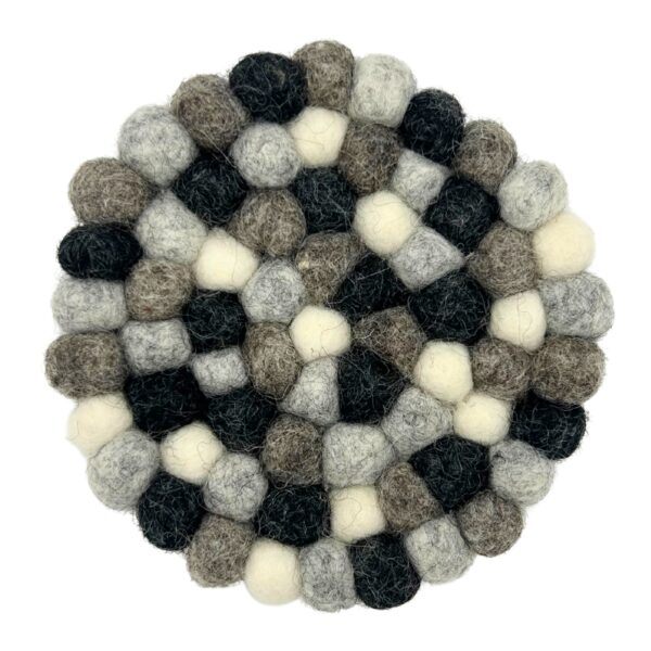 Second image of Posavasos redondos de fieltro de 10 cm, color gris multicolor (juego de 4)