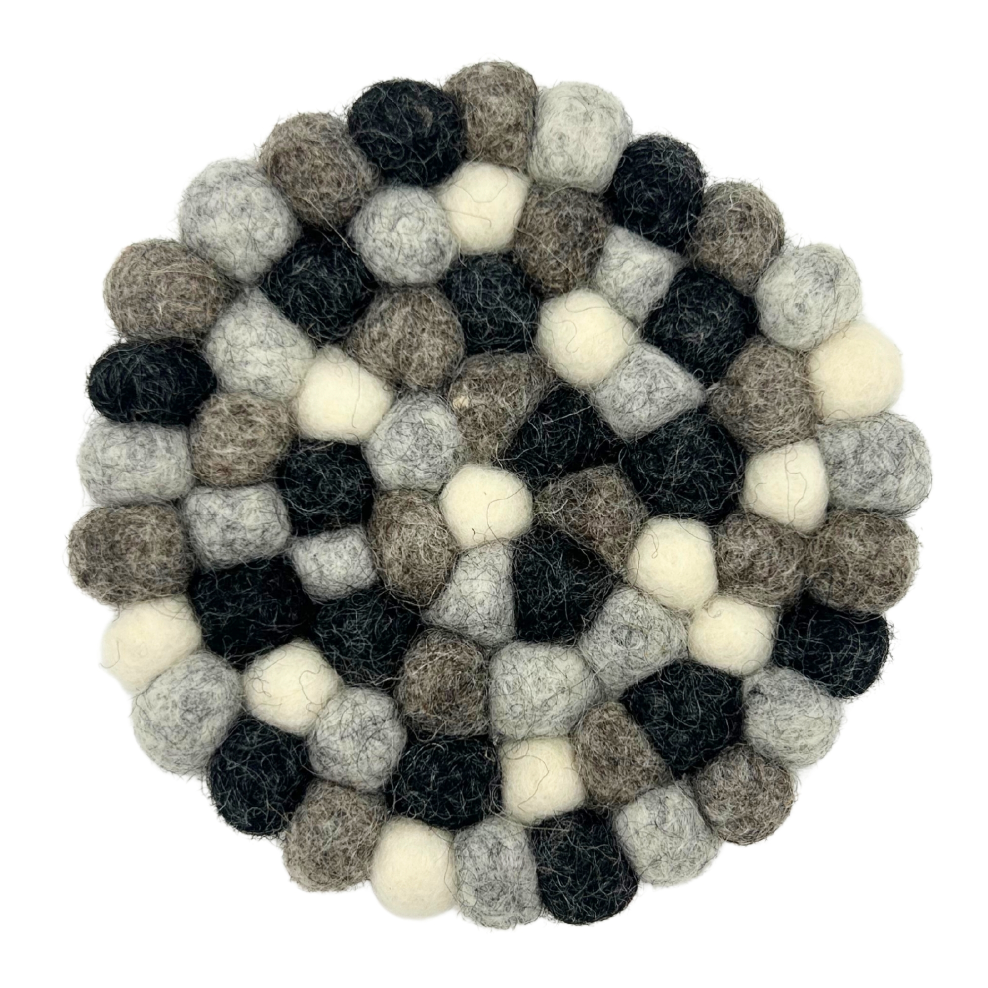 Second image of Posavasos redondos de fieltro de 10 cm, color gris multicolor (juego de 4)