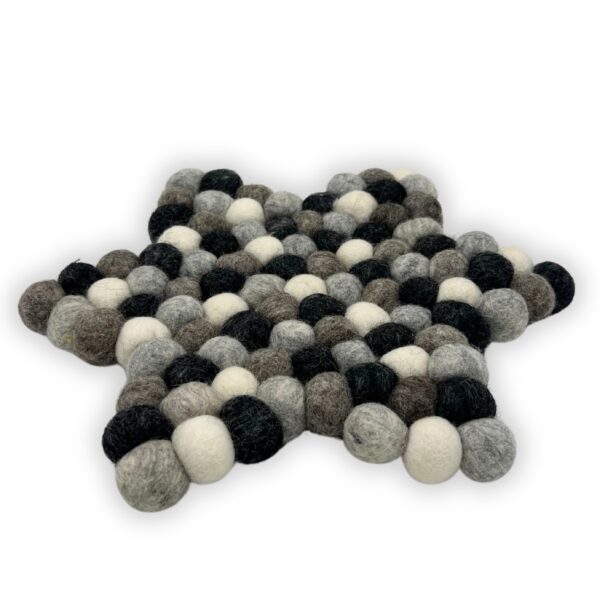Tapete central de fieltro con forma de estrella (38 x 18 cm, color gris multicolor)