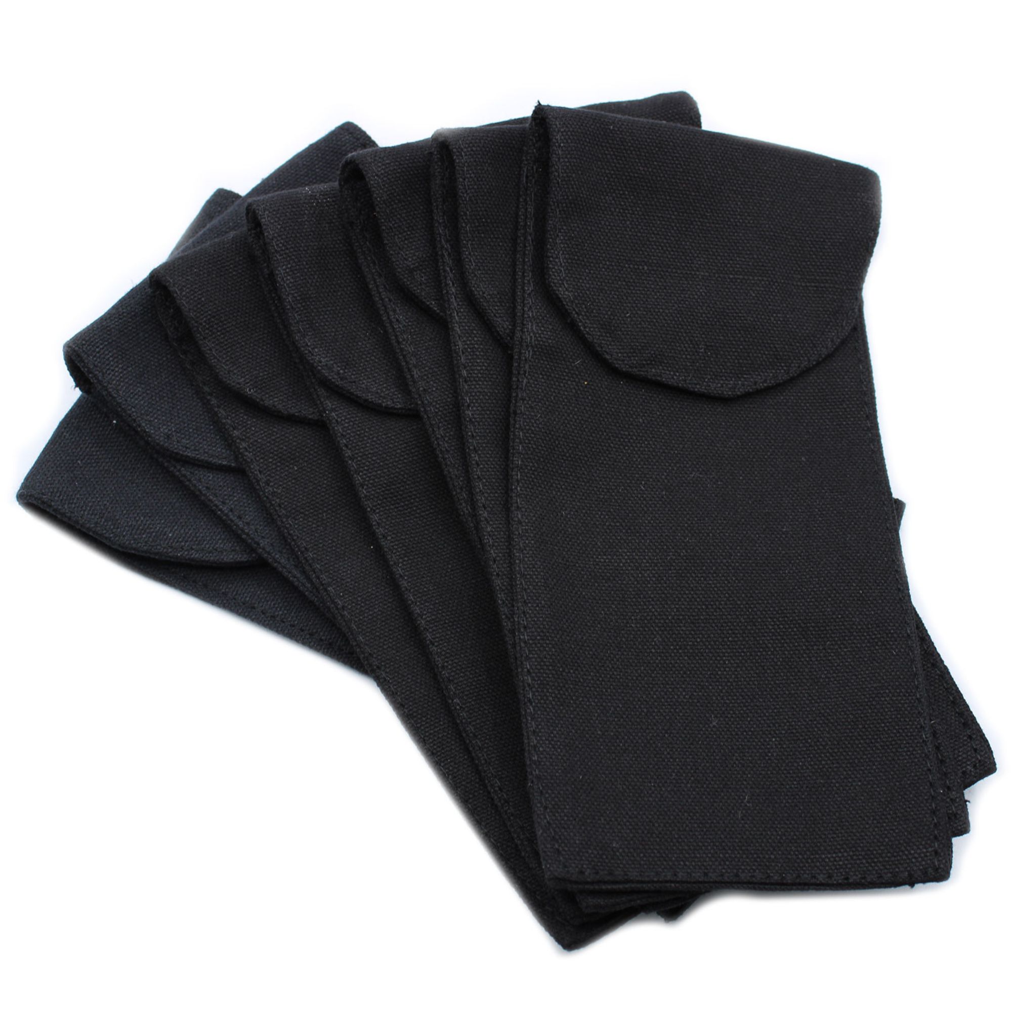 Second image of Cotton Pouch for Gemstone Face Rollers 10oz - Black 9x19xm