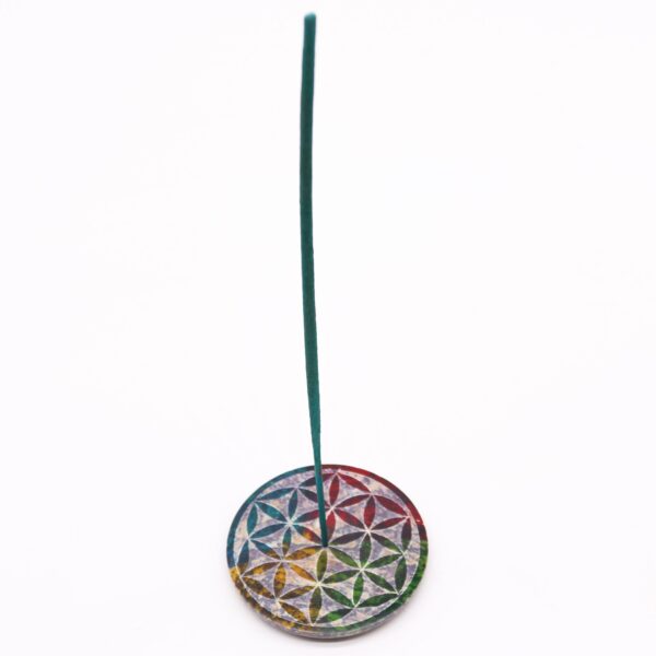 Second image of Porta-incienso Disco de Esteatita 8cm - Flor de la Vida