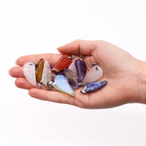 Second image of Colgantes Piedra Preciosa Alas de Ángel - 28x15mm