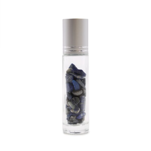 Second image of Botella de rodillo de aceite esencial de piedras preciosas - Sodalita - Tapa plateada