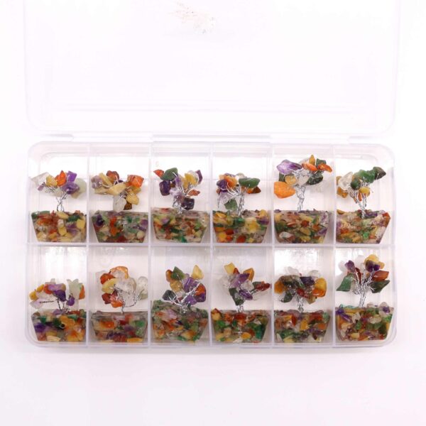 Second image of Mini árbol de piedras preciosas sobre base de orgonita - Piedras múltiples (15 piedras)