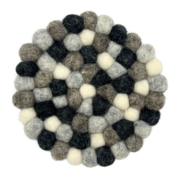 Second image of Posavasos redondos de fieltro de 10 cm, color gris multicolor (juego de 4)