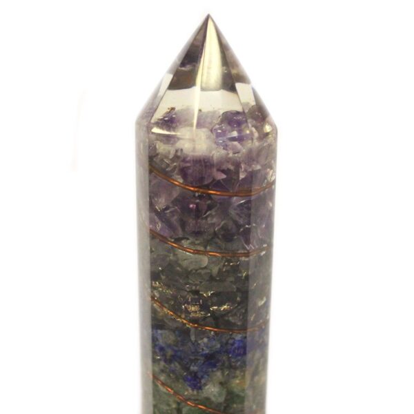 Second image of Orgonite-Agua- 15 cm tallada con Cobre y Gemas