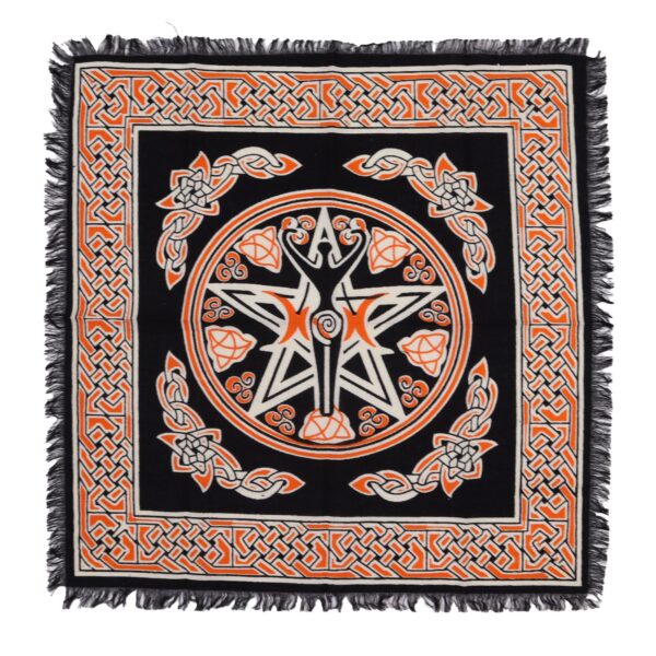 Mantel de altar esotérico con flecos - Madre Tierra