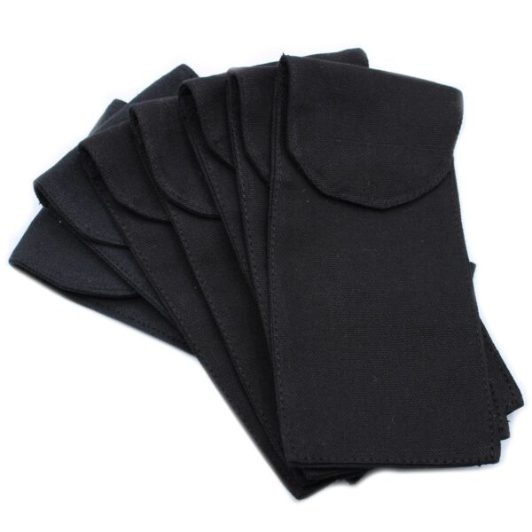 Second image of Cotton Pouch for Gemstone Face Rollers 10oz - Black 9x19xm