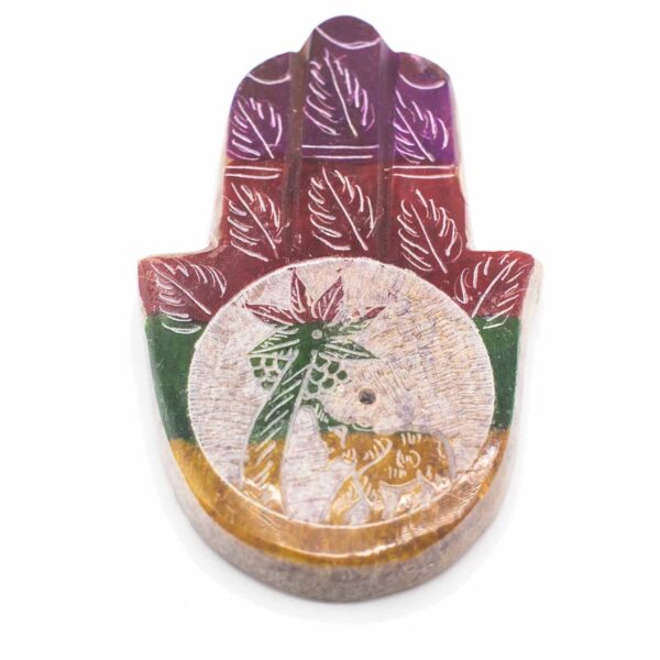 Second image of Porta Incienso Hamsa de Esteatita 9x6cm - Elefante y Palma