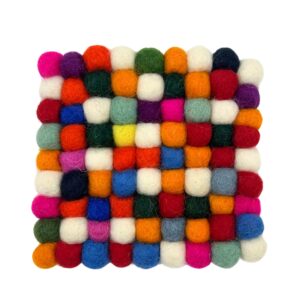 Posavasos cuadrados de fieltro de 10 cm, color gris multicolor (juego de 4)