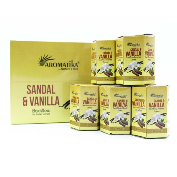 Second image of Paquete de 10 incienso Masala Backflow - Sándalo y vainilla