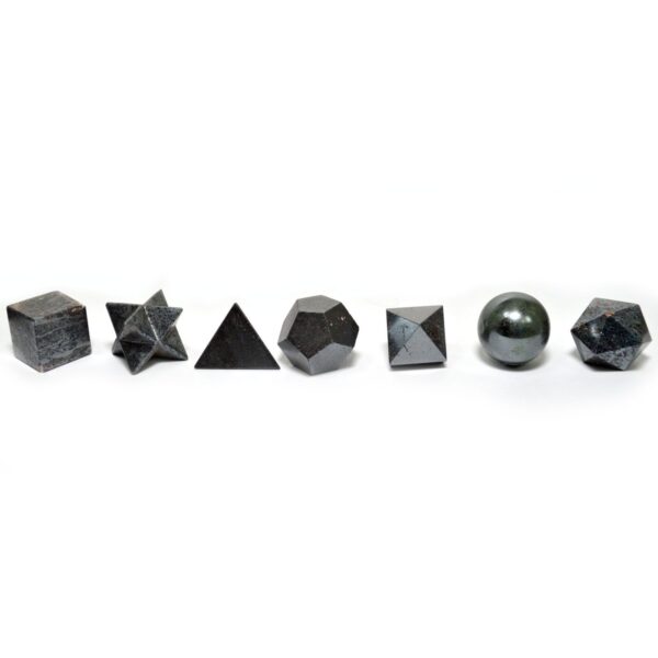 Second image of Juego geométrico de siete piezas de ágata negra