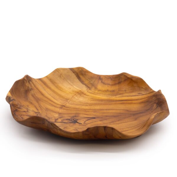 Second image of Frutero redondo liso de madera de teca - 28x5.5cm