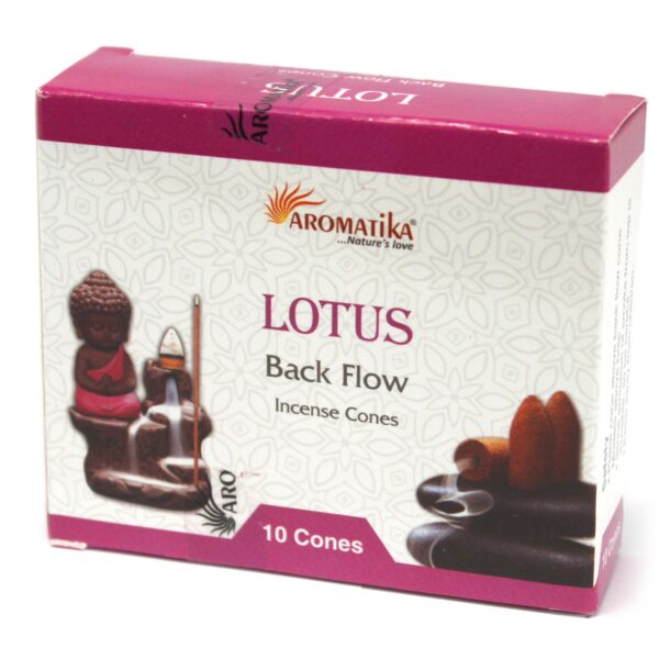 Second image of 10 Conos de Incienso Reflujo Aromatika - Loto