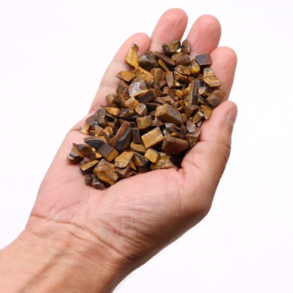 Second image of Tiger Eye Gemstone Chips Bulk - 1KG