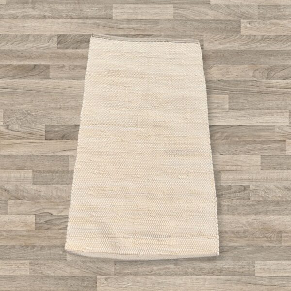 Second image of Alfombra india pequeña de algodón tejida a mano - 50x90cm - Crema