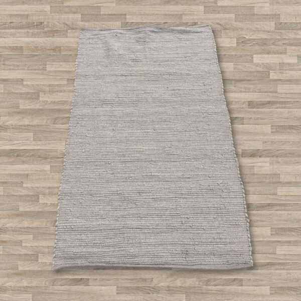 Second image of Alfombra grande de algodón tejida a mano - 130x170cm - Gris
