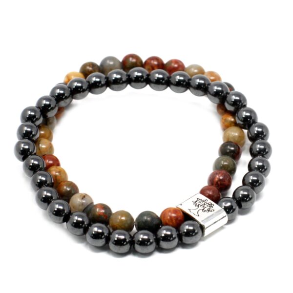 Second image of Pulsera de Piedras Preciosas Magnéticas - Jaspe Picasso