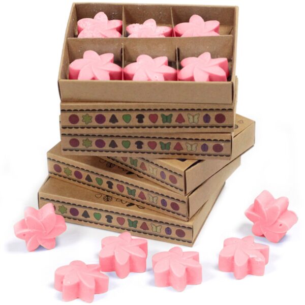Second image of Caja de 6 ceras de Soja - Rosa clásica