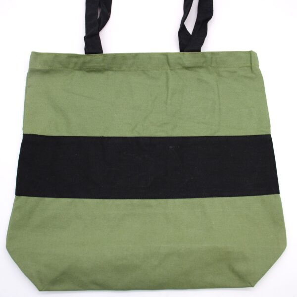 Second image of Bolsas de Algodón de Dos Tonos - 38x42x12cm - Verde y Negra - 280g