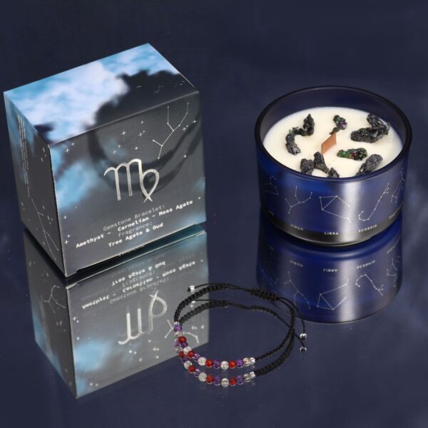 Second image of Vela de Cristal del Zodiaco con Pulsera de Piedras Preciosas - Virgo
