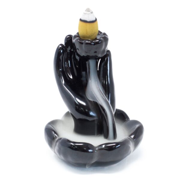 Second image of Quemador de incienso de flujo inverso - Mano y flor de loto