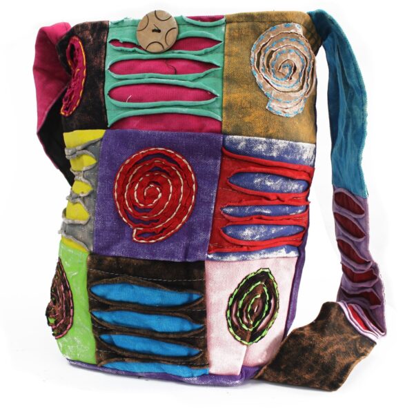 Second image of Bolso Étnico Estilo Hippie - Púrpura / espiral