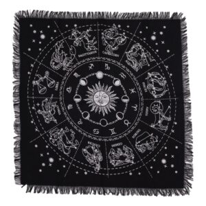 Mantel de altar esotérico con flecos - Horóscopo