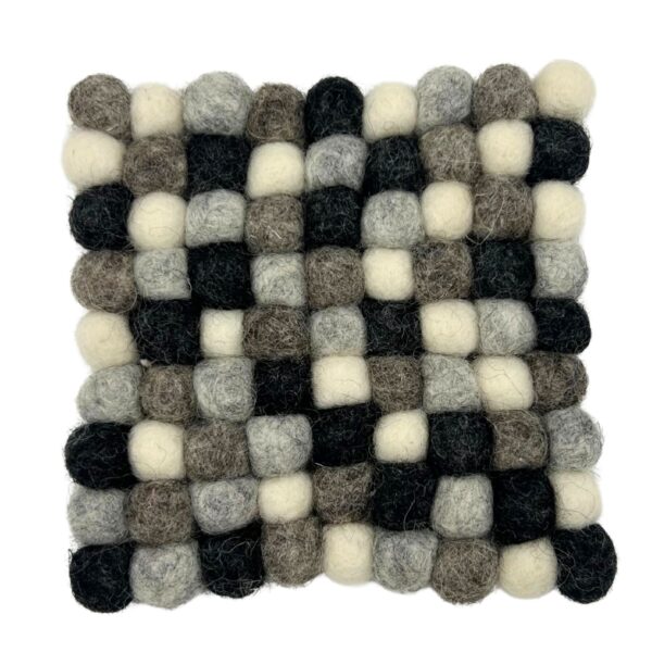 Second image of Posavasos cuadrados de fieltro de 10 cm, color gris multicolor (juego de 4)
