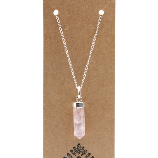 Second image of Colgante de Punto Clásico de Piedras Preciosas - Cuarzo Rosa