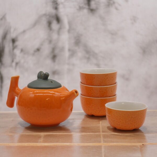Second image of Set de Tetera - Naranja - Tetera & Cuatro tazas